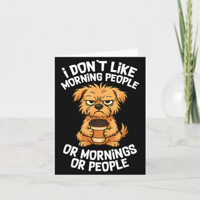 Tarjeta Funny Quote Coffee Sleepy Cute Dog Puppy Lover Gif (Anverso)