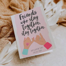 Tarjeta Funny quote pinkie galentine 3 photos collage