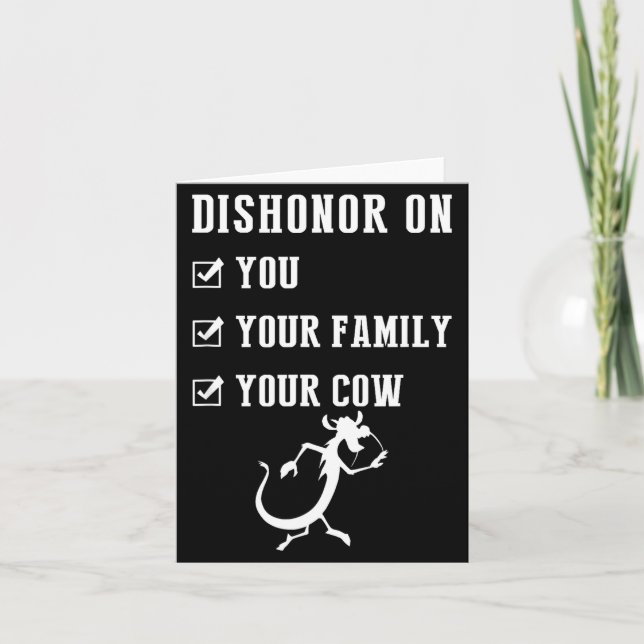 Tarjeta Funny Quotes Dishonor On Your Cow S  (Anverso)