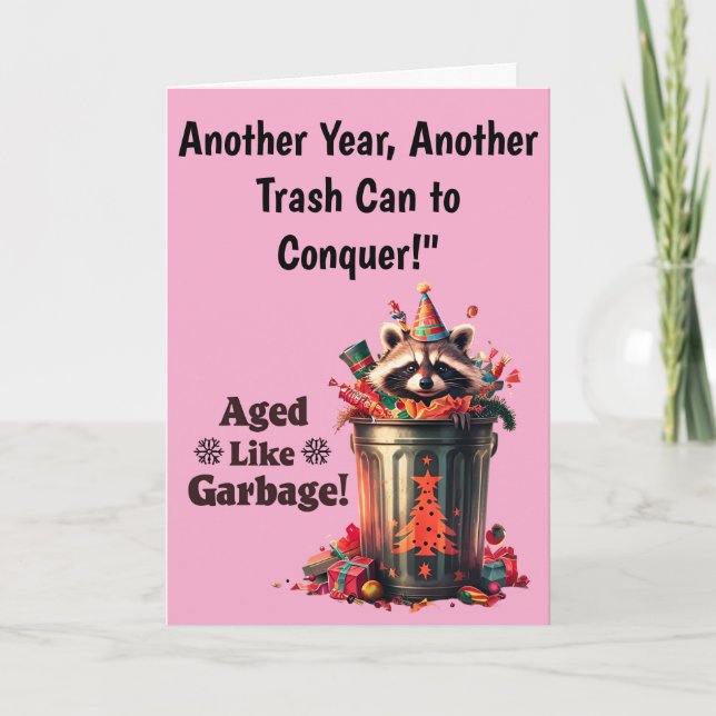 Tarjeta Funny Raccoon Birthday Greeting Design (Anverso)