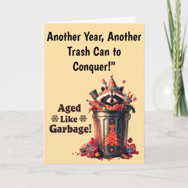 Tarjeta Funny Raccoon Birthday Greeting Design (Anverso)