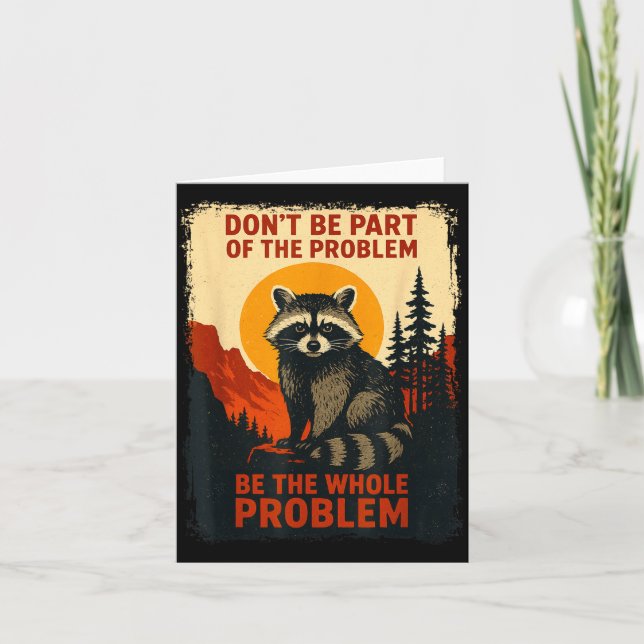 Tarjeta Funny Raccoon Nature Wildlife Outdoor Graphic Sarc (Anverso)