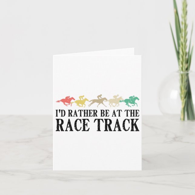 Tarjeta Funny Race Track Horse Carreras Regalo Hombres Muj (Anverso)