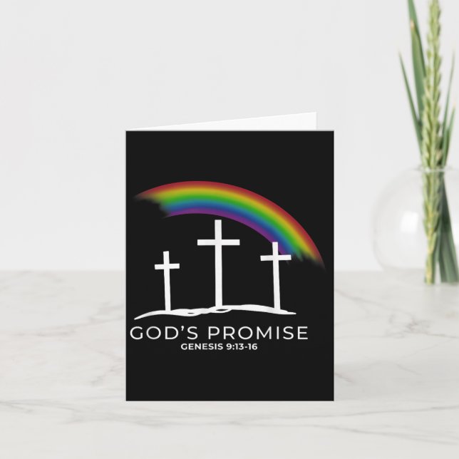 Tarjeta Funny Rainbow Christ Cross - Christian Quote God's (Anverso)