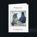 Tarjeta Funny Raven Birthday Card<br><div class="desc">Una de mis amigas posando con estilo para desearte un feliz cumpleaños</div>