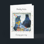 Tarjeta Funny Raven Birthday Card<br><div class="desc">Una de mis amigas posando con estilo para desearte un feliz cumpleaños</div>