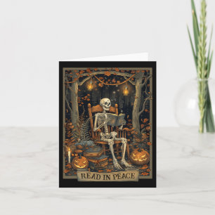Tarjeta Funny Read In Peace Skeleton Halloween Read Bynn
