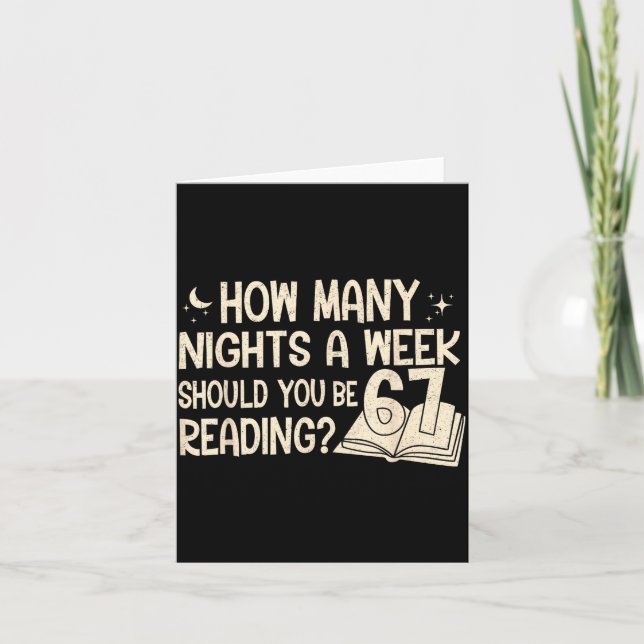 Tarjeta Funny Reading 67 Six Seven Meme Englieacher Book L (Anverso)