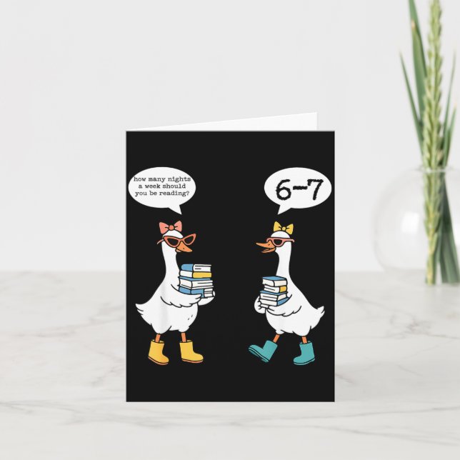 Tarjeta Funny Reading 67 Six Seven Meme Goose Teacher Book (Anverso)