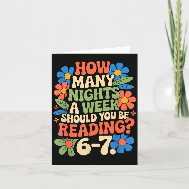 Tarjeta Funny Reading Book Teacher 67 Six Seven Meme  (Anverso)