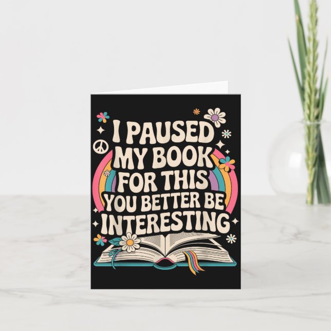 Tarjeta Funny Reading Quote For Bookworm And Librarian  (Anverso)