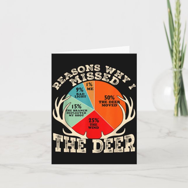 Tarjeta Funny Reasons I Missed The Deer Hunting Hunter Sea (Anverso)