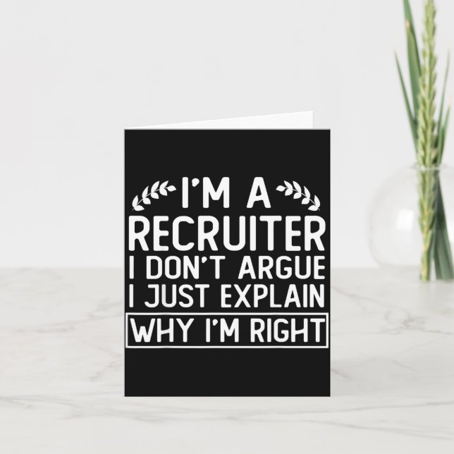 Tarjeta Funny Recruiter Design Saying_ I M A Recruiter I D (Anverso)