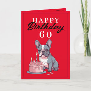 Tarjeta Funny Red and Black Bulldog Husband Cumpleaños
