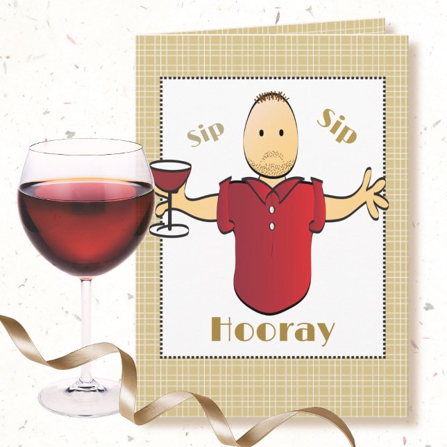 Tarjeta Funny Red Wine Toast Masculino Personalizado Feliz (Subido por el creador)