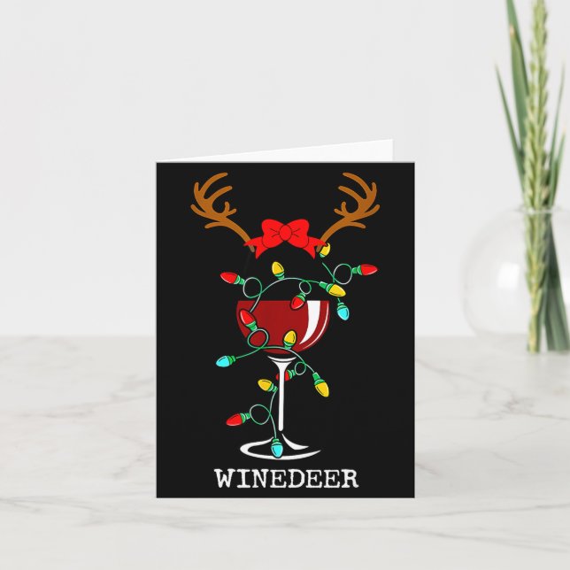 Tarjeta Funny Reindeer Winedeer Reinbeer Matching Couples  (Anverso)
