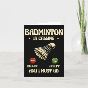 Tarjeta Funny Reproductor de Badminton Ama el diseño del t
