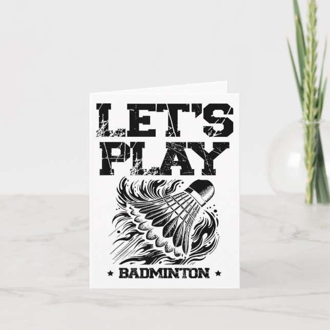 Tarjeta Funny Reproductor de Badminton Love Shuttle Diseño (Anverso)