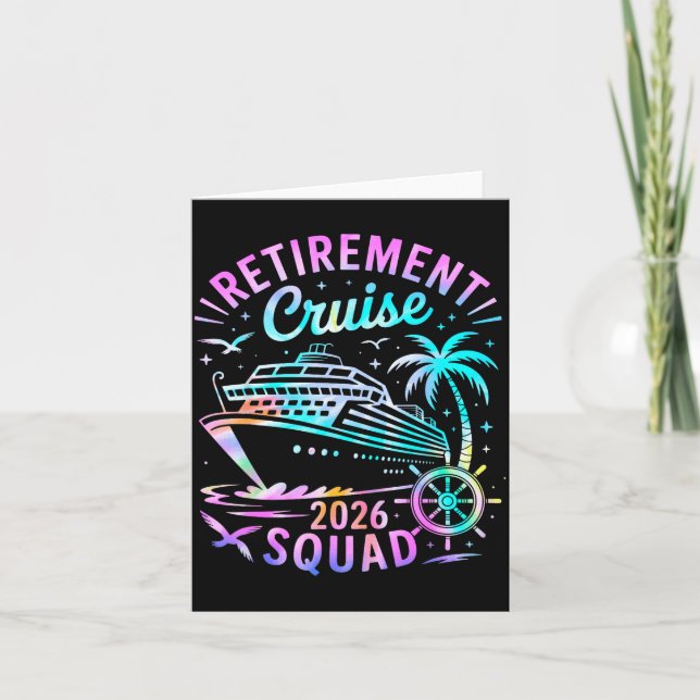Tarjeta Funny Retirement Cruise 2026 Squad Tie Dye Retired (Anverso)