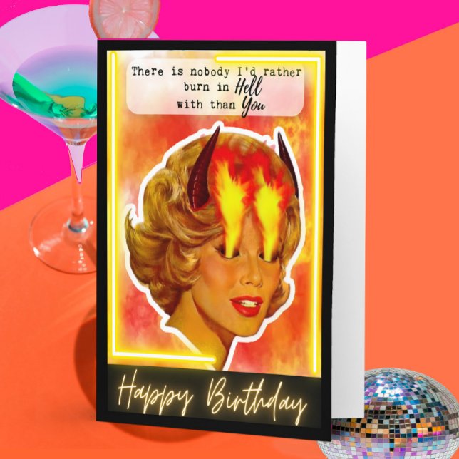 Tarjeta Funny Retro Birthday Card Best Friend-Sassy - Burn (Subido por el creador)