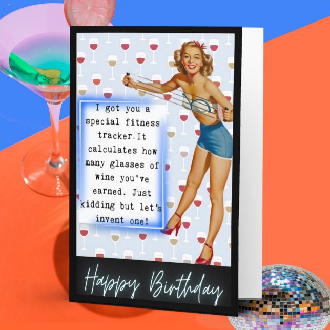 Tarjeta Funny Retro Birthday Card Best Friend-Sassy-Fitnes (Subido por el creador)