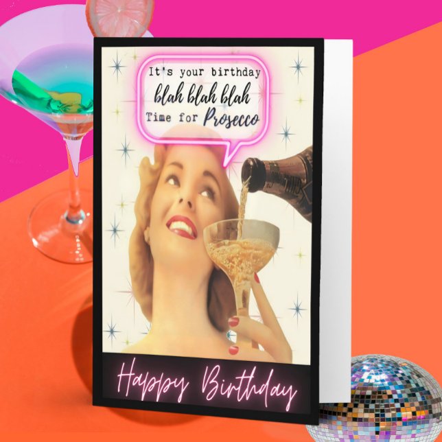 Tarjeta Funny Retro Birthday Card Best Friend-Sassy-Prosec (Subido por el creador)