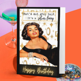 Tarjeta Funny Retro Birthday Card Best Friend-Sassy-Silver