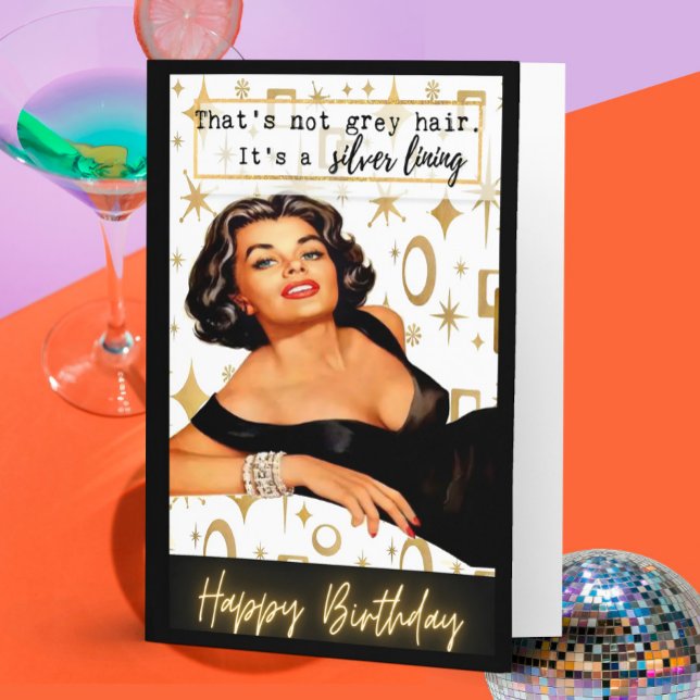Tarjeta Funny Retro Birthday Card Best Friend-Sassy-Silver (Subido por el creador)