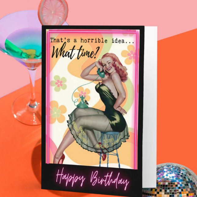 Tarjeta Funny Retro Birthday Card Best Friend-Sassy-Time (Subido por el creador)