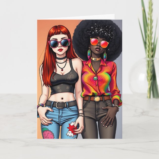 Tarjeta Funny Retro Feliz Cumpleaños (Anverso)