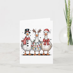 Tarjeta Funny Retro Merry Goosemas Navidades Silly Goose X