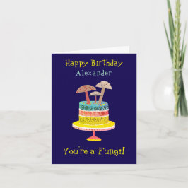 Tarjeta Funny Retro Mushroom Pun Cute Fungi Cumpleaños