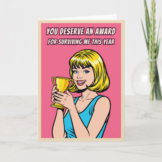 Tarjeta Funny Retro Pop Art Teacher Appreciation Card (Anverso)