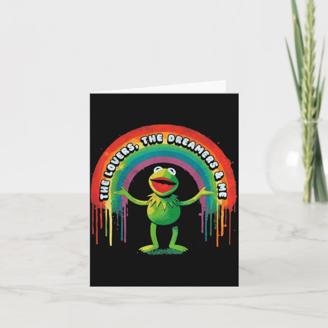 Tarjeta Funny Retro Rainbow Frog Connection The Lovers The (Anverso)