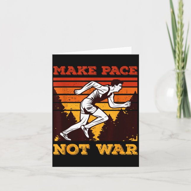 Tarjeta Funny Retro Runner Running Quote Gift - Make Pace  (Anverso)