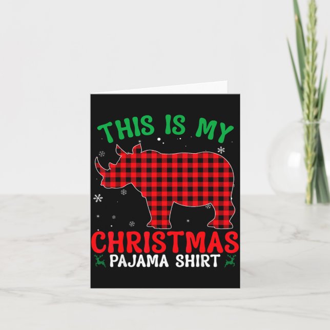 Tarjeta Funny Rhino Christmas Pj Pajama Men Women Pj For F (Anverso)
