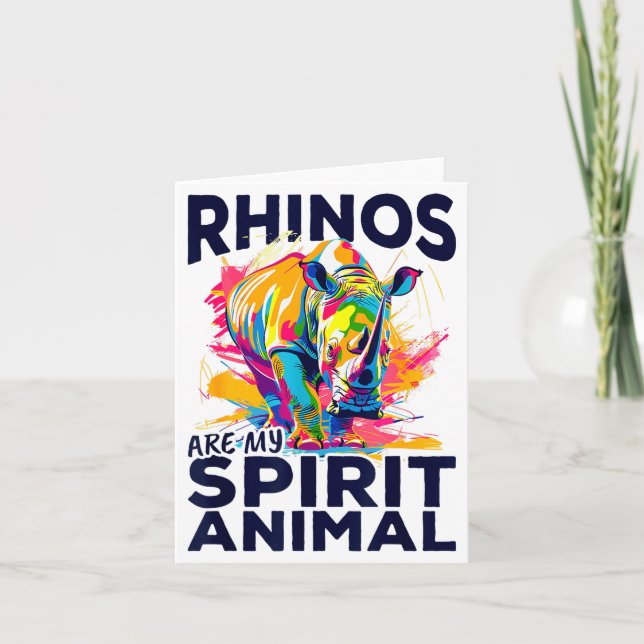 Tarjeta Funny Rhino Rhinozeros Animal Rhinos Are My Srit A (Anverso)