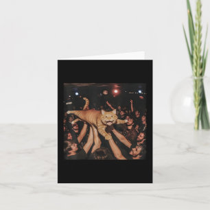 Tarjeta Funny Rock Show Cat Meme Cute Tabby Kitten Crowd S