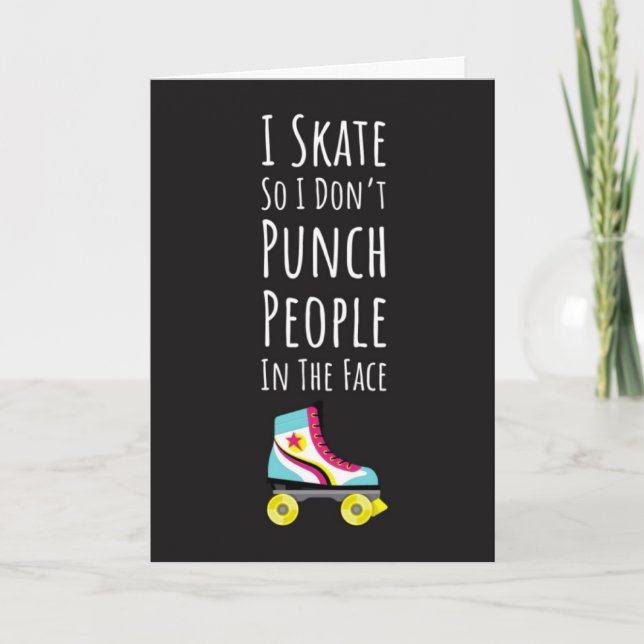 Tarjeta Funny Roller Skater Cards Rollerderby Skating (Anverso)