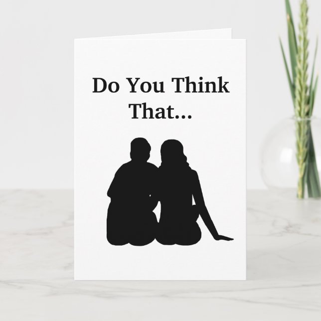 Tarjeta Funny Romantic Couple Silhouette Card (Anverso)