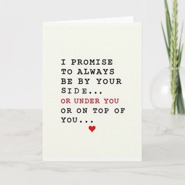 Tarjeta Funny Romantic Promise Card (Anverso)