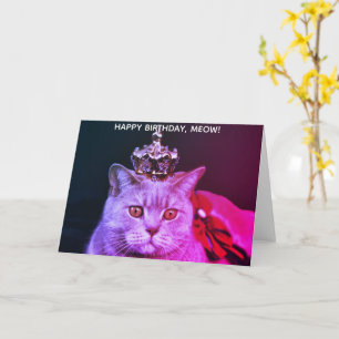 Tarjeta Funny Royal Cat Feliz cumpleaños