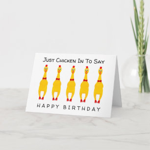 Tarjeta Funny Rubber Chicken Birthday Card
