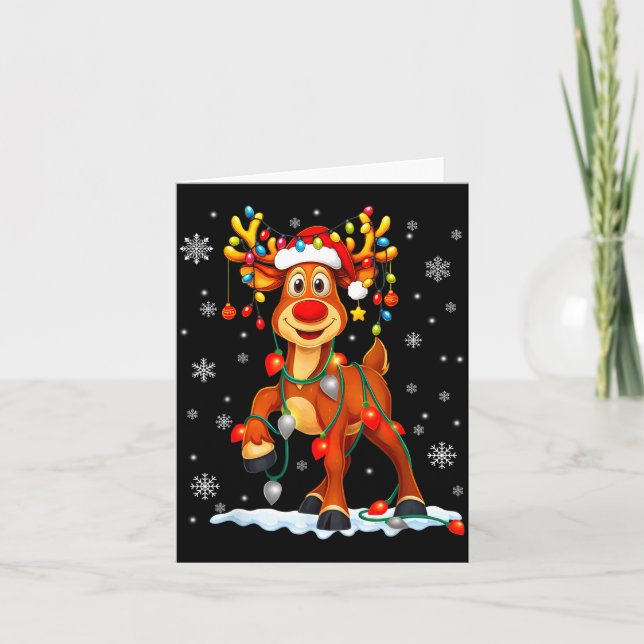 Tarjeta Funny Rudolph Reindeer Pjs Pajamas Christmas Men W (Anverso)