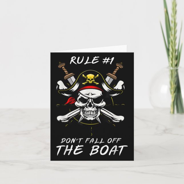Tarjeta Funny Rule #1 Don't Fall Off The Boat Cruise Rate  (Anverso)