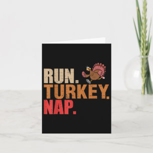 Tarjeta Funny Run Turkey Nap Turkey Trot Turco 2024 Acción