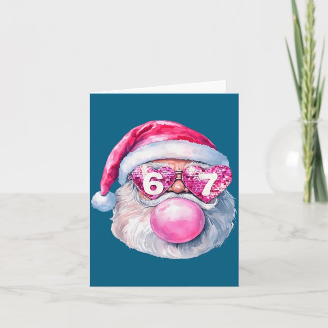 Tarjeta Funny Santa 67 Bubblegum Nk Christmas Six Seven Me (Anverso)