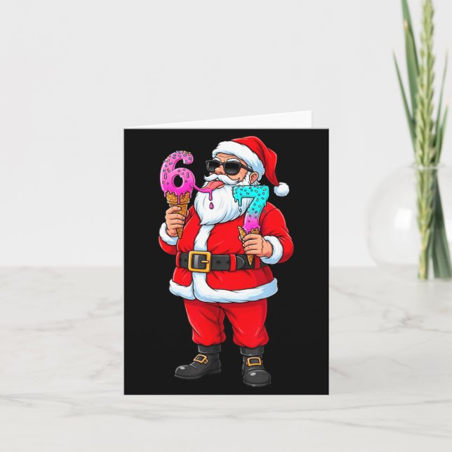 Tarjeta Funny Santa 67 Ice Cream Christmas Drip Xmas Teens (Anverso)