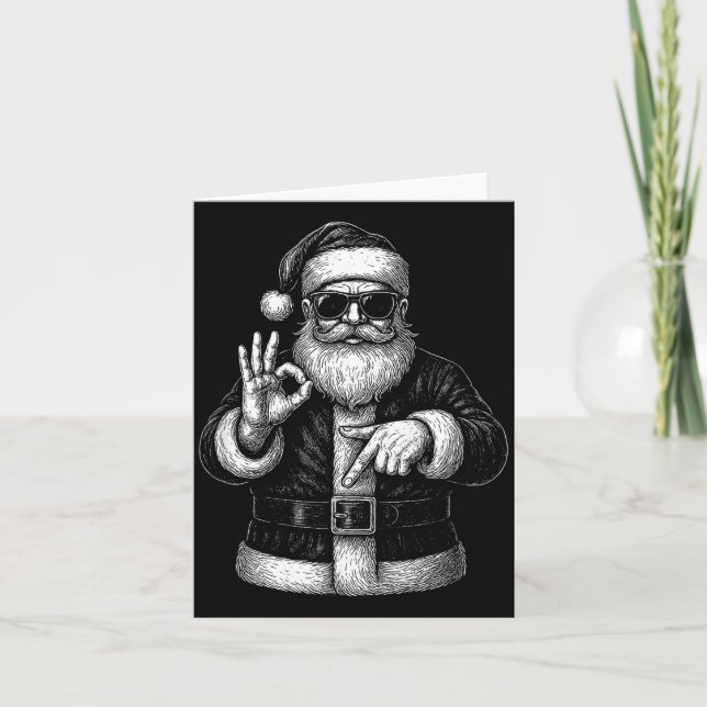 Tarjeta Funny Santa 6 7 Meme Design _ Christmas Math Humor (Anverso)