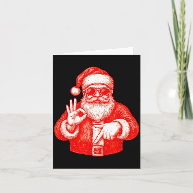 Tarjeta Funny Santa 6 7 Meme Design _ Christmas Math Humor (Anverso)